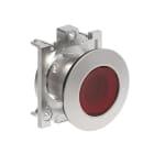 LOVATO ELECTRIC - BOUTON POUSSOIR LUMINEUX AFFLEURANT A IMP SERIE PLAT. FLAT METAL Ø30mm ROUGE