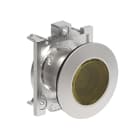 LOVATO ELECTRIC - BOUTON POUSSOIR LUMINEUX AFFLEURANT A IMP SERIE PLAT. FLAT METAL Ø30mm JAUNE