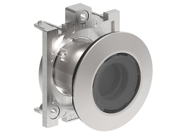 LOVATO ELECTRIC - BOUTON POUSSOIR LUMINEUX AFFLEURANT A ACCR. SERIE PLAT. FLAT METAL Ø30mm BLANC