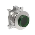 LOVATO ELECTRIC - BOUTON POUSSOIR LUMINEUX DEPASSANT A ACCR. SERIE PLAT. FLAT METAL Ø30mm VERT