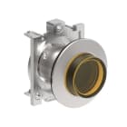 LOVATO ELECTRIC - BOUTON POUSSOIR LUMINEUX DEPASSANT A IMP SERIE PLAT. FLAT METAL Ø30mm JAUNE