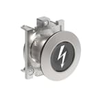 LOVATO ELECTRIC - TETE DE VOYANT PLAT. Ø30mm FLAT MÉT, TRANSPARENT + SYMBOLE PRESENCE TENSION