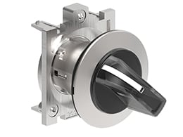 LOVATO ELECTRIC - COMMUTATEUR LUMINEUX SÉRIE PLAT. Ø30mm FLAT MÉTAL, 3 POSITIONS, 1 - 0 - 2 BLANC