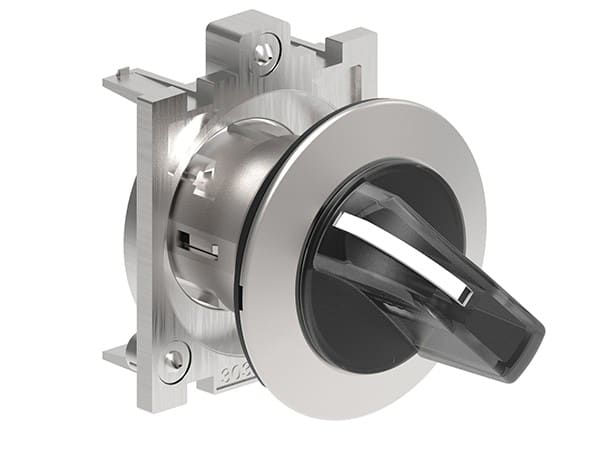LOVATO ELECTRIC - COMMUTATEUR LUMINEUX SÉRIE PLAT. Ø30mm FLAT MÉTAL, 3 POSITIONS, 1 - 0 < 2 BLANC