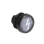 LOVATO ELECTRIC - TETE DE VOYANT PLAT. CHRO. PLASTIC, TRANSPARENT + SYMBOLE "PRESENCE TENSION"