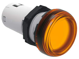 LOVATO ELECTRIC - VOYANT LED MONOBLOC LUMIÈRE FIXE Ø22mm PLAT. CHRO. PLASTIC, ORANGE, 24VAC/DC