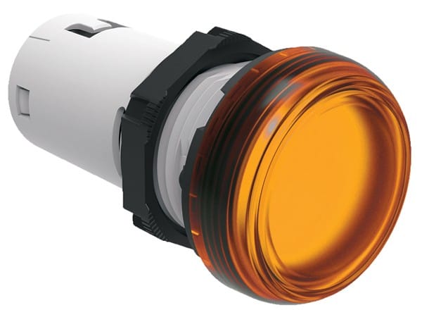 LOVATO ELECTRIC - VOYANT LED MONOBLOC LUMIÈRE FIXE Ø22mm PLAT. CHRO. PLASTIC, ORANGE, 12VAC/DC