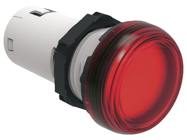LOVATO ELECTRIC - VOYANT LED MONOBLOC LUMIÈRE FIXE Ø22mm PLAT. CHRO. PLASTIC, ROUGE, 12VAC/DC