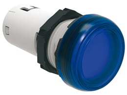 LOVATO ELECTRIC - VOYANT LED MONOBLOC LUMIÈRE FIXE Ø22mm SÉRIE PLAT. CHRO. PLASTIC, BLEU, 24VAC/DC