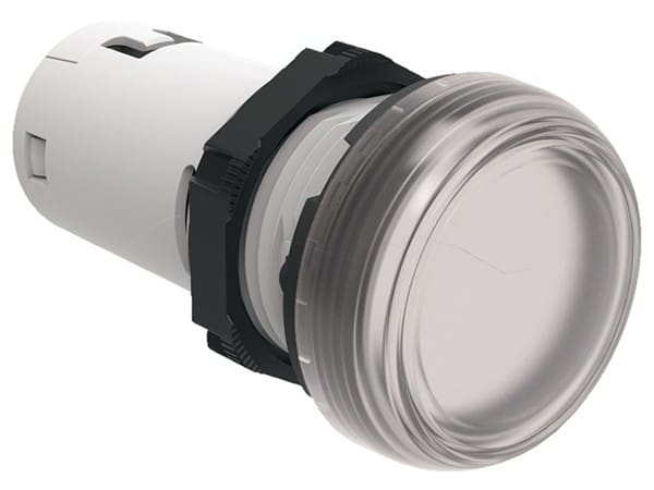 LOVATO ELECTRIC - VOYANT LED MONOBLOC LUMIÈRE FIXE Ø22mm PLAT. CHRO. PLASTIC, BLANC, 24VAC/DC