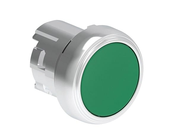 LOVATO ELECTRIC - Bouton poussoir affleurant a accrochage serie Platinum metal Ø22mm vert