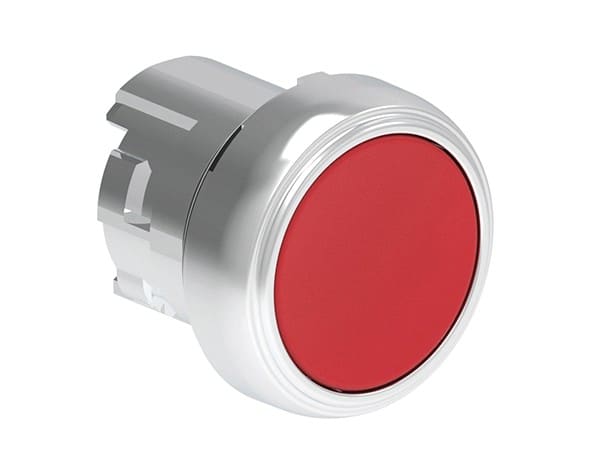 LOVATO ELECTRIC - Bouton poussoir affleurant a impulsion serie platinum metal Ø22mm rouge