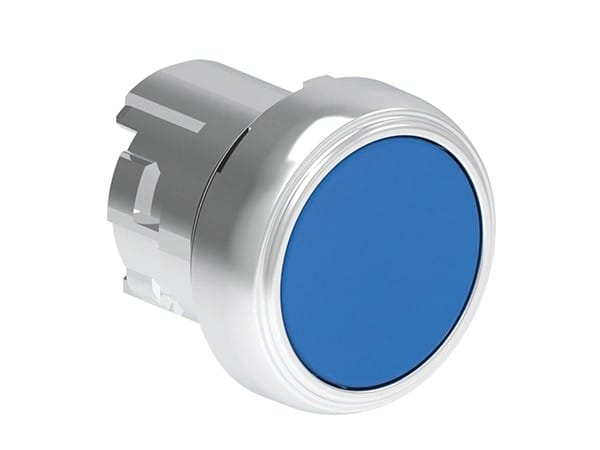 LOVATO ELECTRIC - Bouton poussoir affleurant a impulsion serie platinum metal Ø22mm bleu