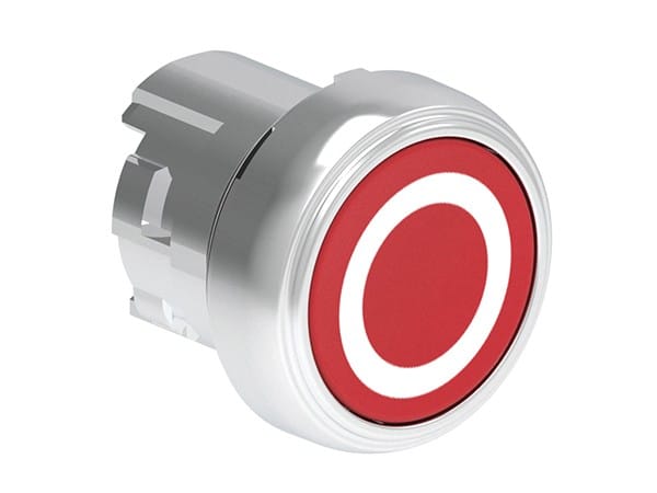 LOVATO ELECTRIC - Bouton poussoir affleurant a impulsion serie platinum metal Ø22mm rouge "0"