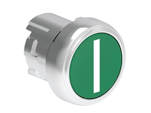 LOVATO ELECTRIC - Bouton poussoir affleurant a impulsion serie platinum metal Ø22mm vert "I"