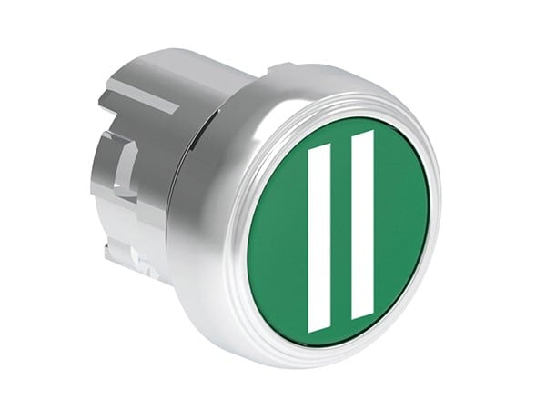 LOVATO ELECTRIC - Bouton poussoir affleurant a impulsion serie platinum metal Ø22mm vert "II"