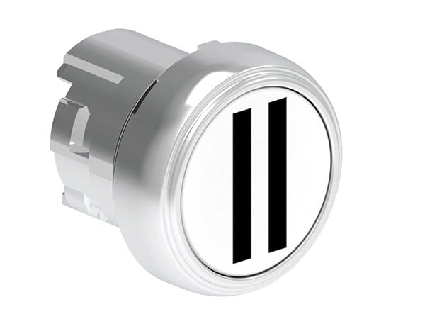 LOVATO ELECTRIC - Bouton poussoir affleurant a impulsion serie platinum metal Ø22mm blanc "II"