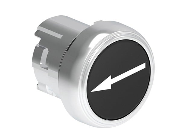 LOVATO ELECTRIC - Bouton poussoir affleurant a impulsion serie platinum metal Ø22mm noir "?"