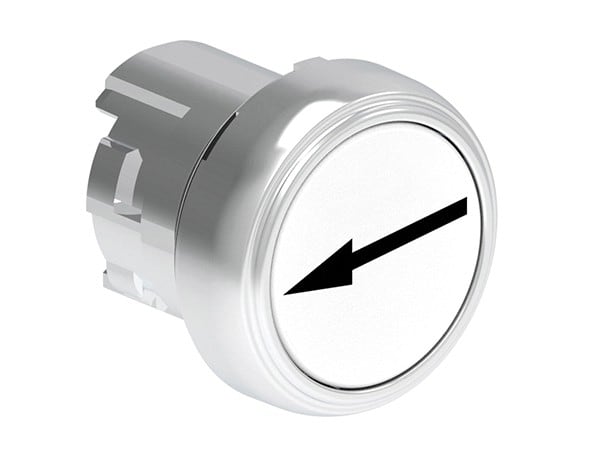 LOVATO ELECTRIC - Bouton poussoir affleurant a impulsion serie platinum metal Ø22mm blanc "?"