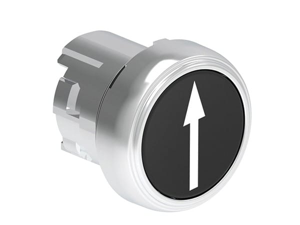 LOVATO ELECTRIC - Bouton poussoir affleurant a impulsion serie platinum metal Ø22mm noir "?"
