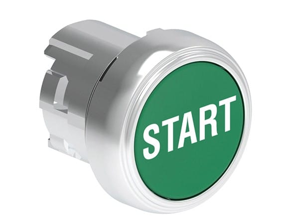 LOVATO ELECTRIC - Bouton poussoir affleurant a impulsion serie platinum metal Ø22mm vert "START"