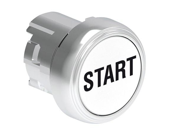 LOVATO ELECTRIC - Bouton poussoir affleurant a impulsion serie platinum metal Ø22mm blanc "START"