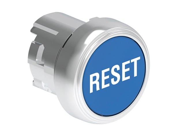 LOVATO ELECTRIC - Bouton poussoir affleurant a impulsion serie platinum metal Ø22mm bleu "RESET"