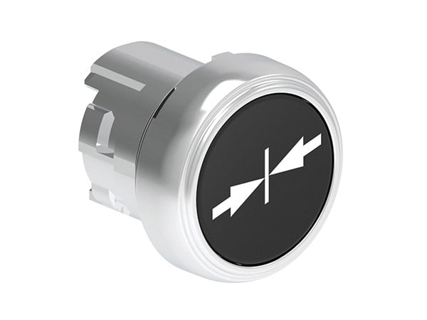 LOVATO ELECTRIC - Bouton poussoir affleurant a impulsion serie platinum metal Ø22mm noir "? ??"