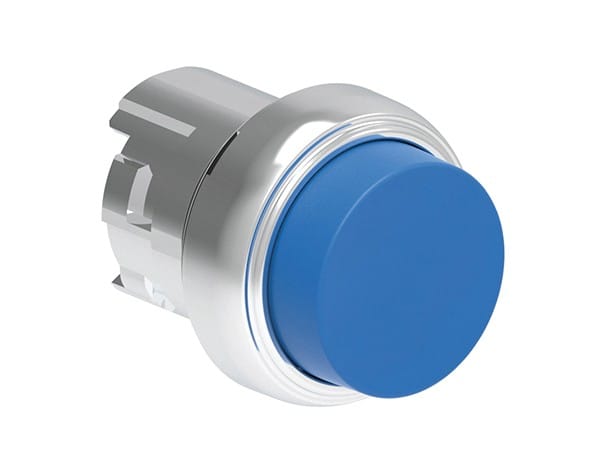 LOVATO ELECTRIC - Bouton poussoir depassant a accrochage serie Platinum metal Ø22mm bleu