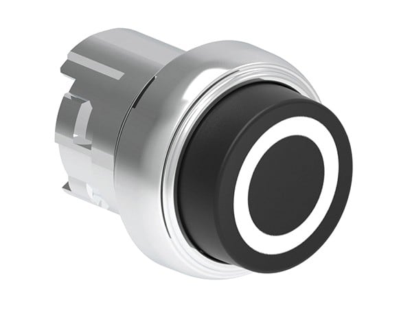 LOVATO ELECTRIC - Bouton poussoir depassant a impulsion serie Platinum metal Ø22mm noir "0"
