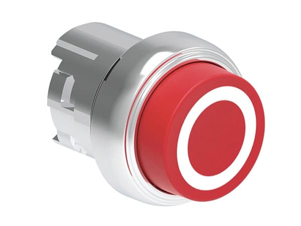 LOVATO ELECTRIC - Bouton poussoir depassant a impulsion serie Platinum metal Ø22mm rouge "0"