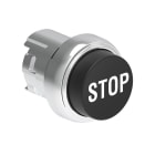 LOVATO ELECTRIC - Bouton poussoir depassant a impulsion serie Platinum metal Ø22mm noir "STOP"