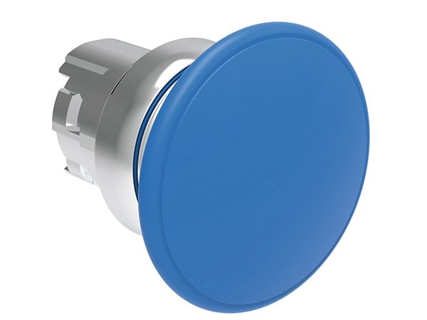 LOVATO ELECTRIC - Bouton "coup de poing" impulsion série Platinum Ø22mm métal Ø60mm, bleu
