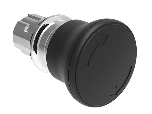 LOVATO ELECTRIC - Bouton "coup de poing" tourner xdeverouiller MÉT, Ø40mm. xarrêt normal. Noir