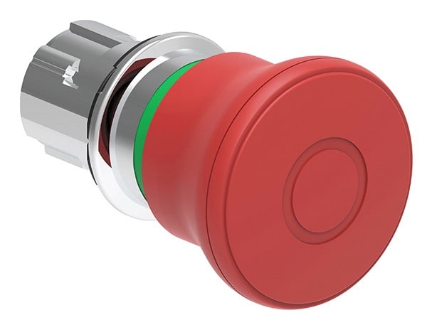 LOVATO ELECTRIC - Bouton "coup de poing" tir. pour dever. PLAT.  arrêt ISO13850 Rouge