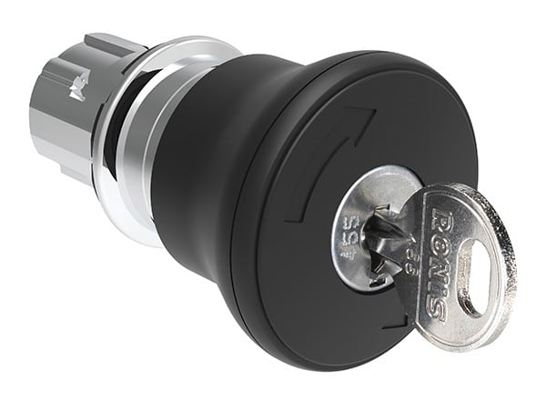 LOVATO ELECTRIC - Bouton "coup de poing" MÉT tourner la clé xdeverouiller Ø40mm. xarrêt normal