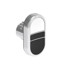 LOVATO ELECTRIC - Bouton poussoir double touche affleurant, a IMP PLAT. Ø22mm métal blanc - noir
