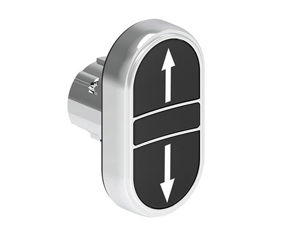 LOVATO ELECTRIC - Bouton poussoir double touche affleurant, a IMP PLAT.Ø22mm MÉT noir - noir ? - ?