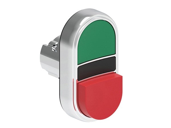 LOVATO ELECTRIC - Bouton poussoir double touche 1 affleurant + 1 depassant a IMP MÉT vert-rouge