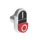 LOVATO ELECTRIC - Bouton poussoir doub. touc. 1 affl.+1 depas., IMP PLAT. Ø22mm MÉT noir-rou. I-0