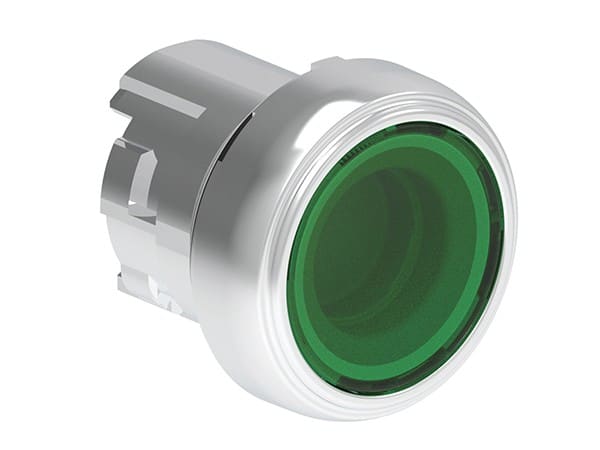 LOVATO ELECTRIC - Bouton poussoir lumineux affleurant a accrochage serie Platinum metal Ø22mm vert