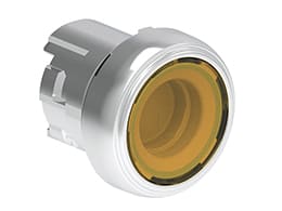 LOVATO ELECTRIC - Bouton poussoir lumineux affleurant a accrochage serie PLAT. metal Ø22mm jaune