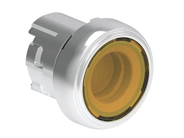 LOVATO ELECTRIC - Bouton poussoir lumineux affleurant a impulsion serie Platinum metal Ø22mm jaune