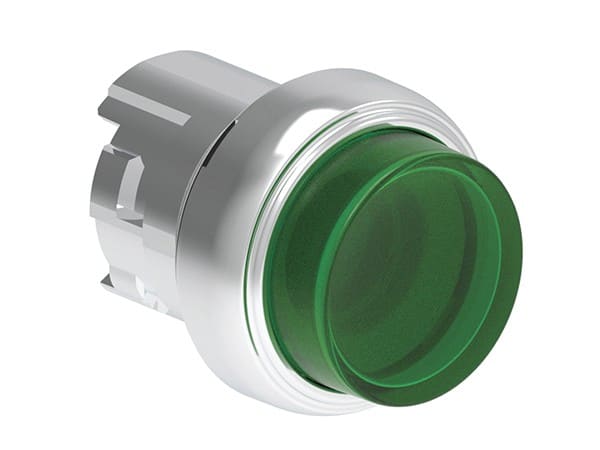 LOVATO ELECTRIC - Bouton poussoir lumineux depassant a accrochage serie Platinum metal Ø22mm vert