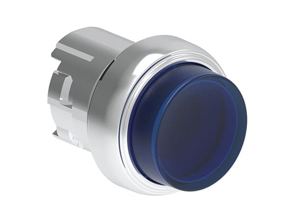 LOVATO ELECTRIC - Bouton poussoir lumineux depassant a impulsion serie Platinum metal Ø22mm bleu