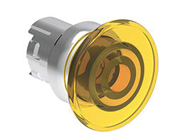 LOVATO ELECTRIC - Bouton "coup de poing" lumineux a impulsion série PLAT. Ø22mm métal Ø40mm. Jaune