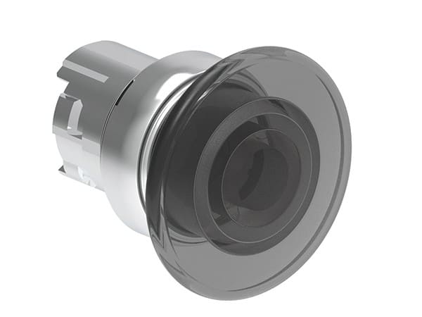 LOVATO ELECTRIC - Bouton "coup de poing" lumineux a impulsion série PLAT. Ø22mm métal Ø60mm. Blanc