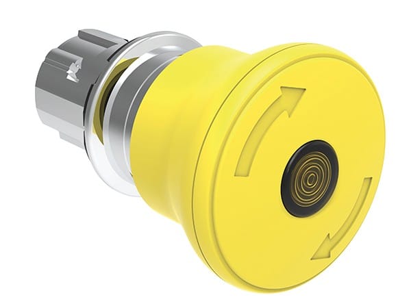LOVATO ELECTRIC - Bouton "coup de poing" lum. touchetourner x deverouil,Ø30mm. xarrêt normal jaune