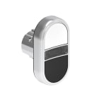 LOVATO ELECTRIC - Bouton poussoir doub. touch. indic. lum. bla. affl.,IMP PLAT. Ø22mm MÉT bla-noir
