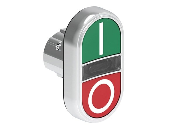 LOVATO ELECTRIC - Bouton poussoir double touche indicat lum. blanc affleurant, IMP vert-rouge I-0